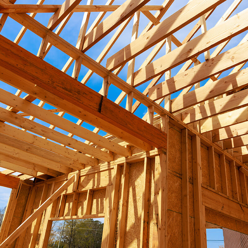 Framing job for a new residential construction project.